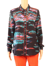 Load image into Gallery viewer, Coach Colorful Silk Long Sleeve Top