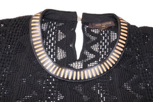 Load image into Gallery viewer, Louis Vuitton Laced Blouse Leather Trim (Black)