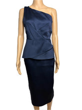 Load image into Gallery viewer, Roland Mouret One-Shoulder Mini Dress (Blue)