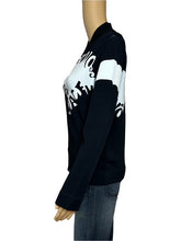 Load image into Gallery viewer, Valentino Logo Jacquard Zip Jacket (Black/White)