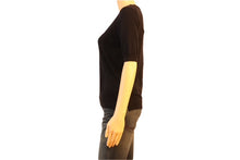 Load image into Gallery viewer, Louis Vuitton Leather Trim Blouse (Black)