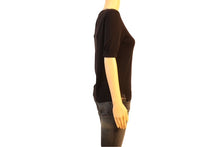 Load image into Gallery viewer, Louis Vuitton Leather Trim Blouse (Black)