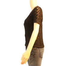 Load image into Gallery viewer, Louis Vuitton Laced Blouse Leather Trim (Black)