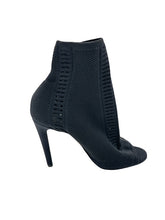 Load image into Gallery viewer, Gianvito Rossi Black Mid Ankle Boot (Peep-toe Black Knitted)