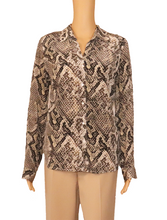 Load image into Gallery viewer, L'AGENCE Snakeskin Print Silk Top
