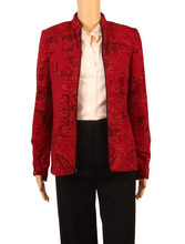 Load image into Gallery viewer, Vintage Red Sparkle Mandarin Collar Jacket