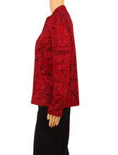 Load image into Gallery viewer, Vintage Red Sparkle Mandarin Collar Jacket