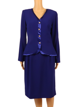Load image into Gallery viewer, Vintage Reggio Blue Jacket & Skirt Set