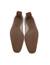 Load image into Gallery viewer, Vintage White Pearl Satin Toe Pumps