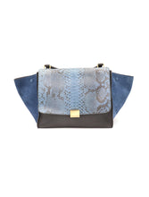Load image into Gallery viewer, CELINE Python Suede Trapeze Top Handle Bag