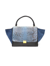 Load image into Gallery viewer, CELINE Python Suede Trapeze Top Handle Bag