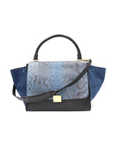 Load image into Gallery viewer, CELINE Python Suede Trapeze Top Handle Bag