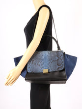 Load image into Gallery viewer, CELINE Python Suede Trapeze Top Handle Bag