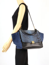 Load image into Gallery viewer, CELINE Python Suede Trapeze Top Handle Bag