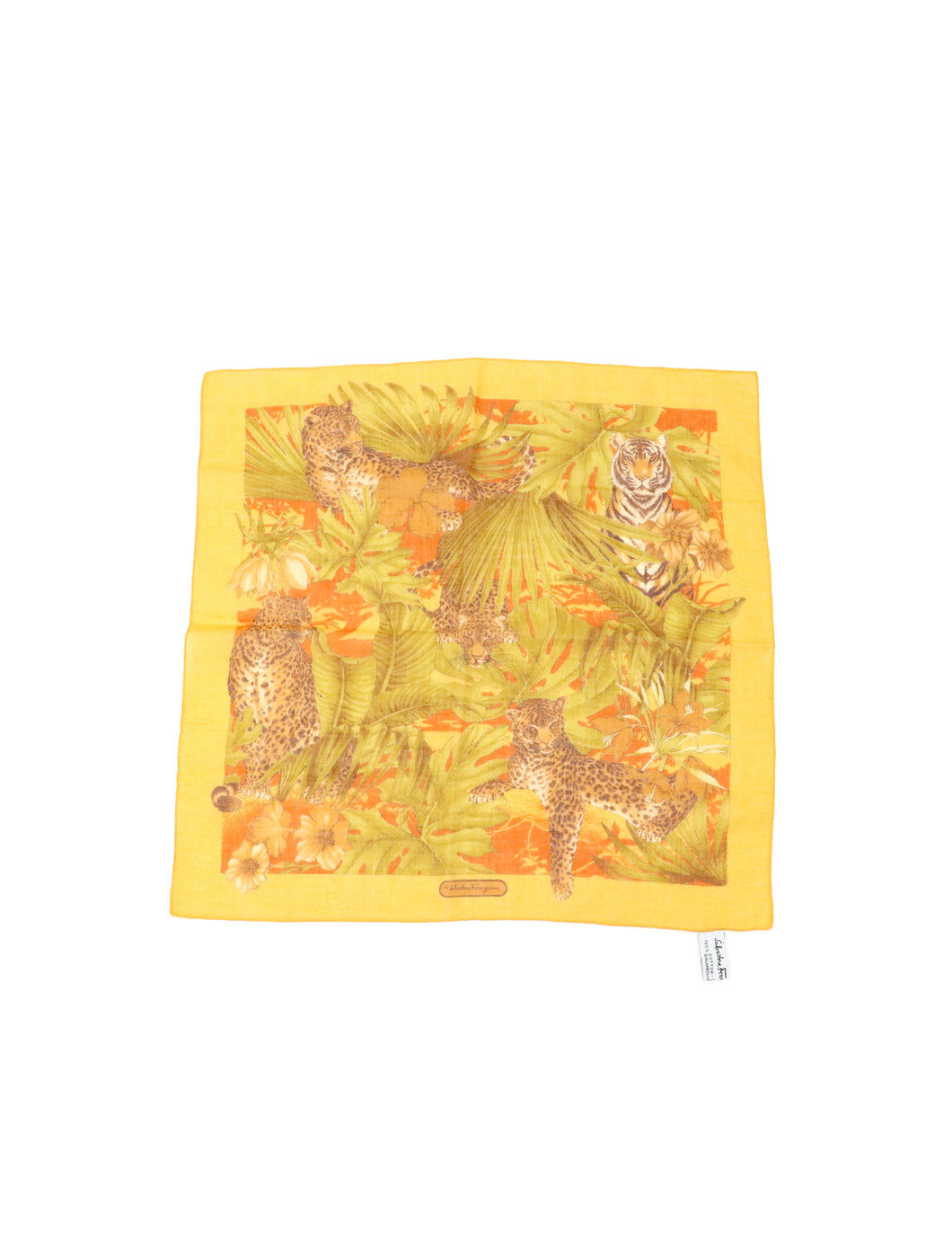 Salvatore Ferragamo Leopard Jungle Print Handkerchief