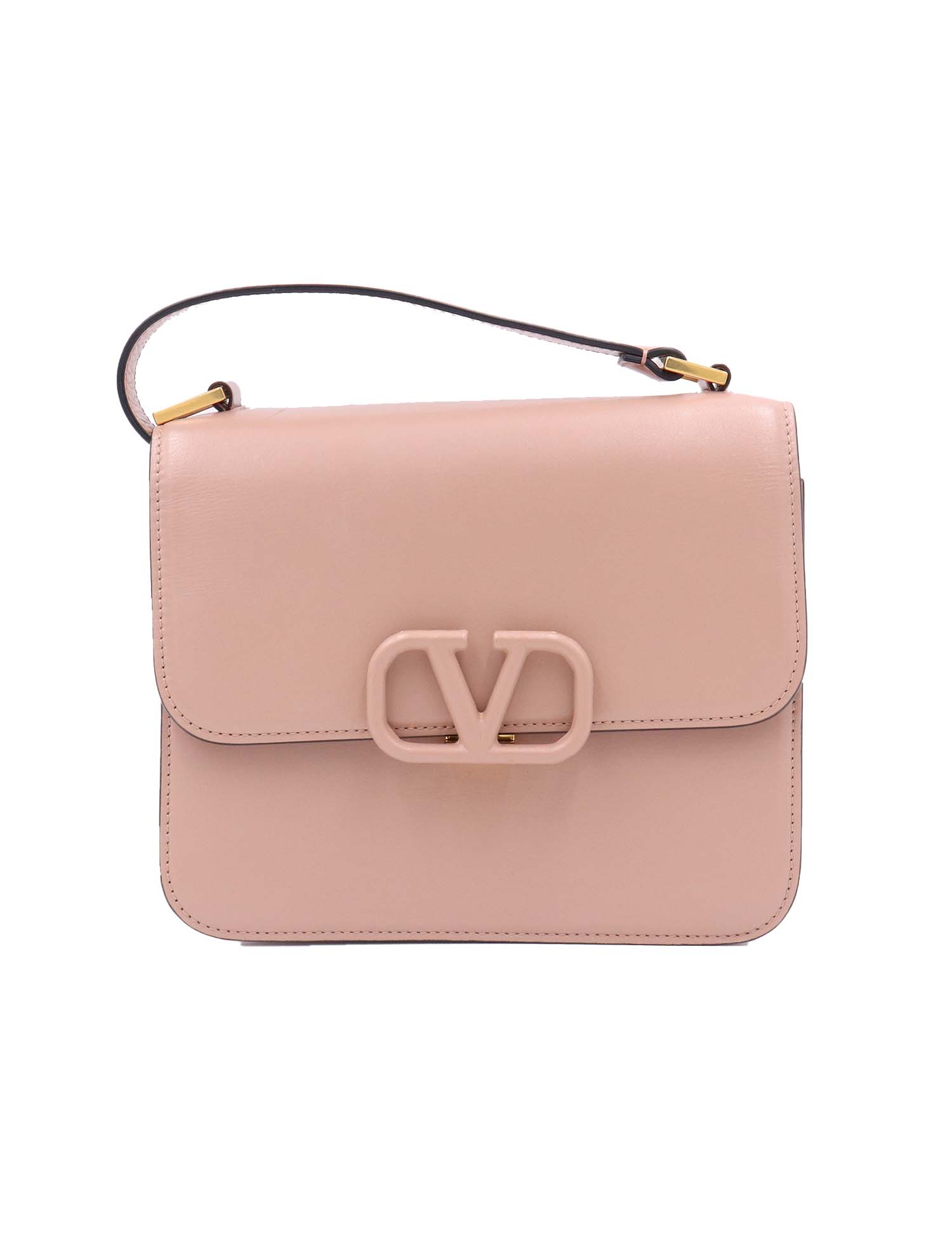 V Sling Mini Sequined Leather Tote Bag in Pink - Valentino Garavani