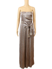 Load image into Gallery viewer, Angelina's Gucci Metallic Gray Draped Gown