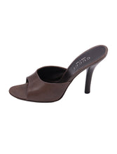 Load image into Gallery viewer, Gucci Vintage Brown Leather Heeled Slides
