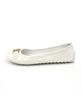 Load image into Gallery viewer, Louis Vuitton White Vernis Leather Oxford Ballerina Flats
