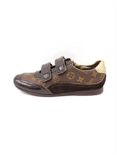 Load image into Gallery viewer, Louis Vuitton Suede Patent Monogram Speeding Velcro Sneakers