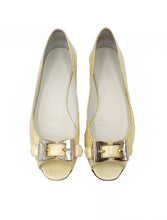 Load image into Gallery viewer, Gucci Patent Yellow Peep-Toe Flats
