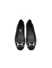 Load image into Gallery viewer, Gucci Satin Crystal Horsebit Flats