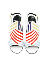 Load image into Gallery viewer, Pierre Hardy Multicolor Striped Wedge Sandals
