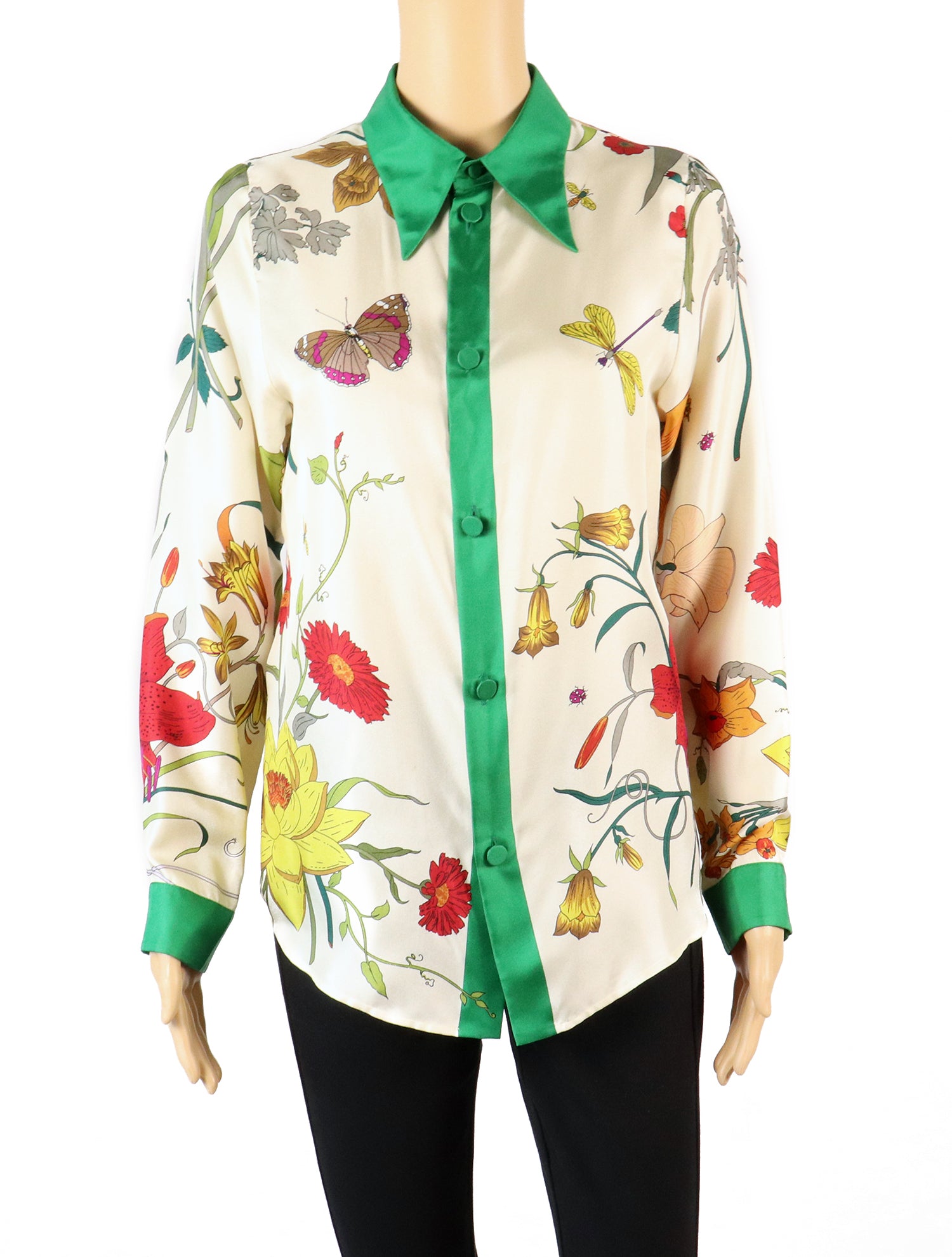 Gucci Silk Twill Floral Blouse Top