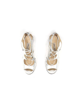 Load image into Gallery viewer, Jimmy Choo Silver Metallic Lace-Up Heels