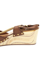 Load image into Gallery viewer, Miu Miu Rope Accent Wedge Sandals