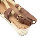 Load image into Gallery viewer, Miu Miu Rope Accent Wedge Sandals