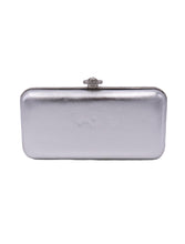 Load image into Gallery viewer, Angelina's Versace Silver Metallic Medusa Coin Box Clutch