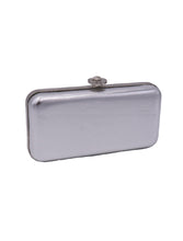 Load image into Gallery viewer, Angelina's Versace Silver Metallic Medusa Coin Box Clutch