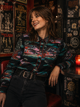 Load image into Gallery viewer, Coach Colorful Silk Long Sleeve Top
