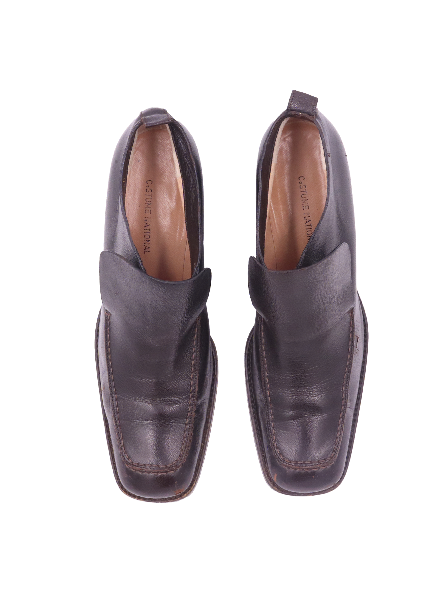 Costume National Loafers Brown Leather Penny Loafers with Heel – MALISTO main image 3