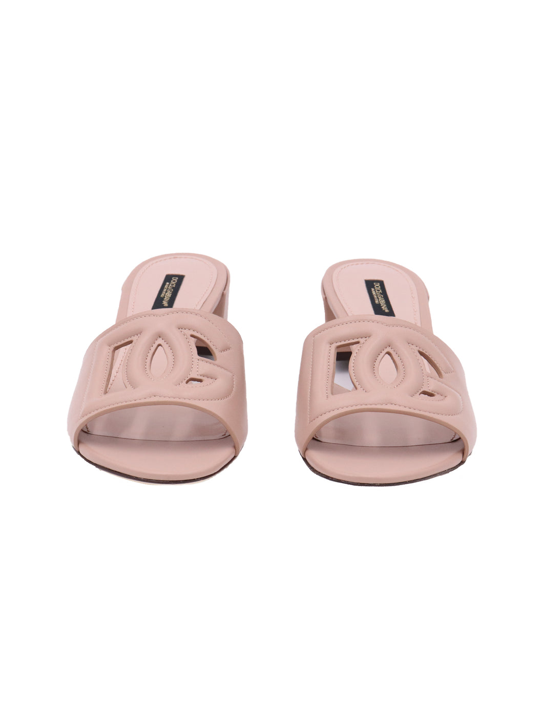 DOLCE&GABBANA DG Cutout Leather Slide Sandals