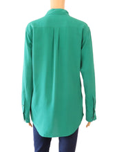 Load image into Gallery viewer, Equipment Green Silk Button Front Blouse Top
