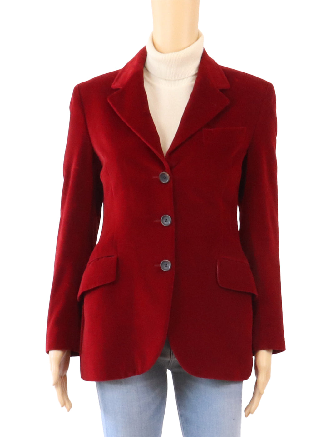 Faconnable Red Velvet Jacket Blazer