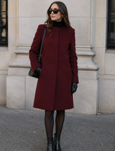 Load image into Gallery viewer, Halston Heritage Burgundy Coat
