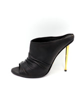 Load image into Gallery viewer, Tom Ford Ruched Open-Toe Leather Mules
