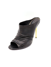 Load image into Gallery viewer, Tom Ford Ruched Open-Toe Leather Mules
