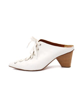 Load image into Gallery viewer, Brooke&#39;s Derek Lam Nova White Lace-up Mules
