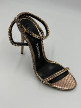 Load image into Gallery viewer, Tom Ford Rose Gold Python High Heel Sandal
