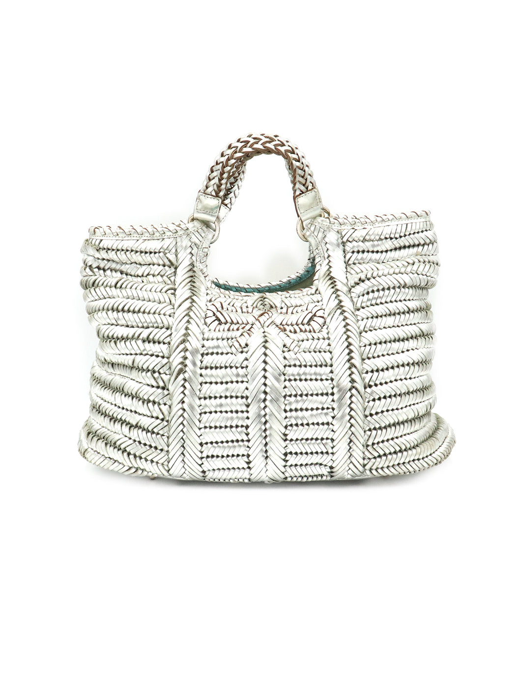 Brooke's Anya Hindmarch Silver Braided Satchel Bag