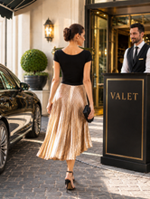 Load image into Gallery viewer, Jil Sander Pleated Metallic Skirt
