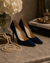 Load image into Gallery viewer, Jimmy Choo Suede Navy Pumps
