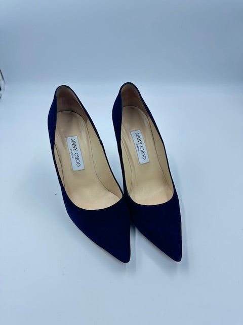 Jimmy Choo Suede Pumps (Navy Blue)
