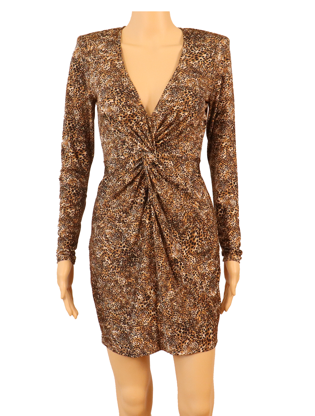 L'AGENCE Animal Print Twist-Front Dress