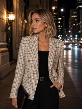 Load image into Gallery viewer, L'AGENCE Plaid Double Breasted Blazer
