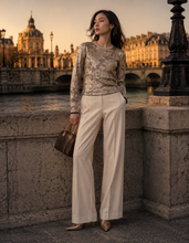 Load image into Gallery viewer, Louis Vuitton Metallic Knit Long Sleeve Shirt (Silver)
